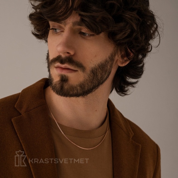 Цепь из красного золота 585, плетение «Бисмарк»